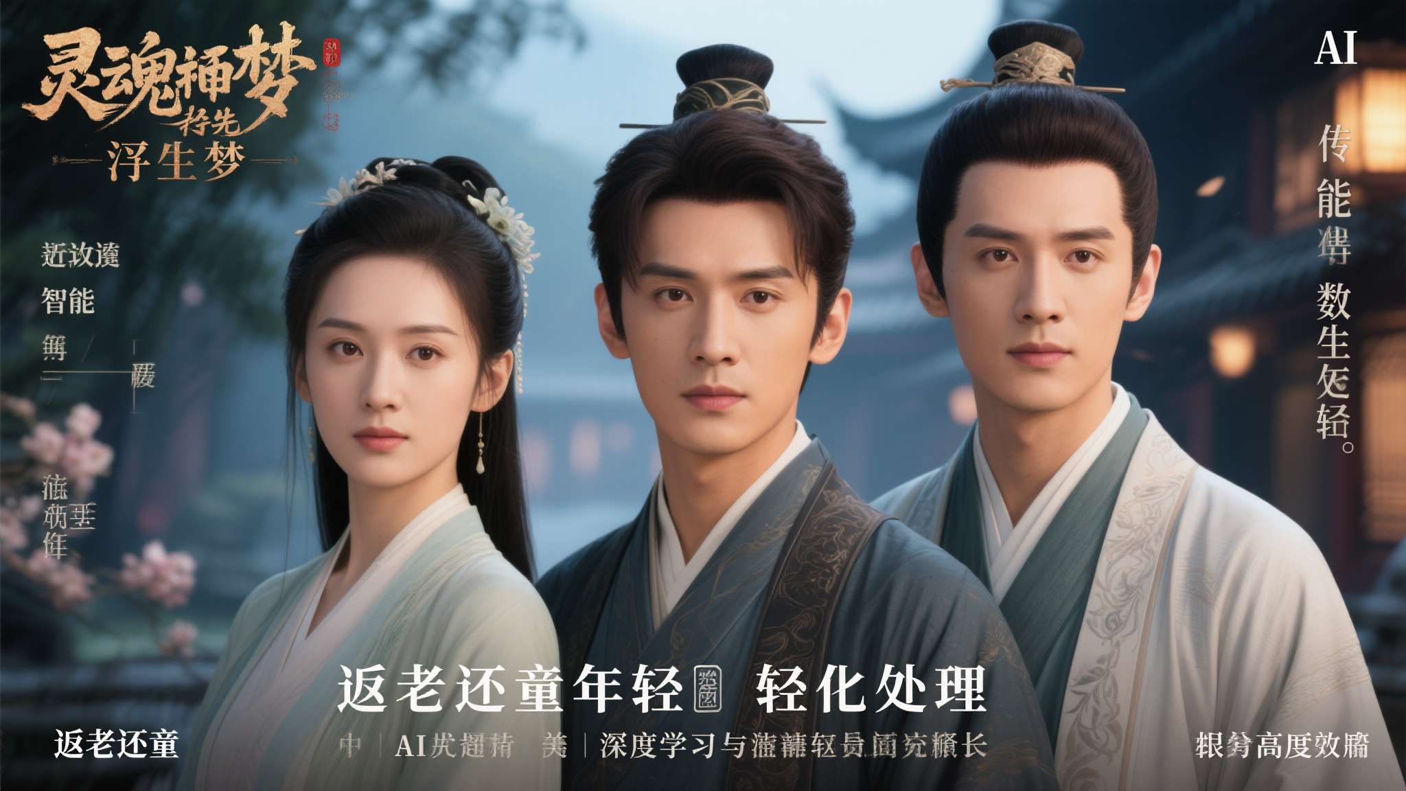 此次《灵魂摆渡・浮生梦》的官宣，最大亮点在于借助AI数字人技术，将演员"年轻化处